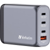 Verbatim GNC-100 cestovní nabíječka, GaN, s adaptérem pro Evropu, s britským adaptérem, s americkým adaptérem, 1x USB A , 3x USB-C®, 100 W, Dodávka energie,