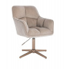 LuxuryForm DESIGN Kozmetické kreslo AMALFI VELUR na zlatom kríži - latte