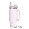 Nerezový termohrnček so slamkou Stream Light Pink 950 ml - Quokka