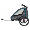 Qeridoo Vozík za bicykel detský Qupa 1, nosnosť: 36 kg, 30 l, sivo-modrý, Q-QUP1-23-BL