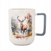 Altom Design Porcelánový hrnček s jeleňom – elegantný motív lesa 450 ml