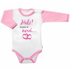Body dlhý rukáv s vtipným textom Baby Nellys, Haló! Já jsem tu nová, veľ. 74, holka 80 (9-12m)