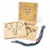 Bigjigs Toys Provlékání podle čísel Divoká zvířata