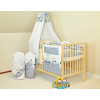 AMAL 4-dielna súprava do postieľky s baldachýnom, sivé ovečky