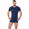 Brubeck pánské tričko s krátkým rukávem ACTIVE WOOL, tmavě modrá, velikost L (SS11710)