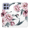 Flip pouzdro iSaprio - Motorola Moto G86 5G - Pink Flowers s kapsičkami na karty (Flipové knížkové pouzdro, obal, kryt iSaprio s přihrádkami na karty a motivem)