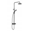 Kludi Dive Sprchový set s termostatom, priemer 20 cm, 3 prúdy, matná čierna 6907939-00