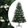 Úzky zasnežený umelý vianočný polovičný stromček 120 cm-ForU-356755