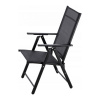Skládacia oceľová záhradná stolička 60x58x100 cm čierna sivá