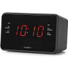 NEDIS digitální budík s rádiem/ LED displej/ 3,5 mm jack/ AM/ FM/ odložené buzení/ časovač vypnutí/ 2 alarmy/ černý CLAR002BK