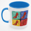 Mooga - Pop Art High Heels hrnček s potlačou 330 ml biely/svetlomodrý