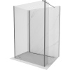 Mexen Kioto sprchová stena Walk-in 120 x 70 x 40 cm, priehľadná, gun metal - 800-120-070-221-95-00-040