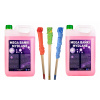 PINK_BUBBLES bublinková tekutina 10000 ml (Tekutina na veľké a malé mydlové bubliny, 10 litrov + 3 MEGA FUN STICKS)
