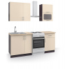 VerDesign, FIJONA malá kuchynská linka 130, vanilla mat/wenge LTD,MDF