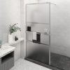 Zástěna do průchozí sprchy s policí chrom 115x195 cm ESG/hliník Stříbrná 3185505