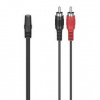 Kábel Hama jack 3,5 mm stereo / 2x cinch (RCA), 10 cm (205186) čierny