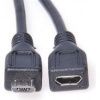 PremiumCord Kabel prodlužovací micro USB 2.0 M-F, černý 2m ku2me2f