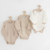Dojčenské body celorozopínacie New Baby Classic II Dievča 3ks ružové - Béžová - 68 (4–6m)