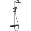 Mexen Axis sprchová súprava na povrch s dažďovou sprchou a batériou, čierna - 78112-70