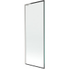 Mexen Next L, 1-krídlová vaňová zástena 70 x 150 cm, 6mm číre sklo-čierny vzor, 6mm číre sklo, profil brúsená oceľ, 895-070-000-03-70-97