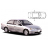 Slnečné clony na okná - HONDA Civic Sedan (2001-2006) - Len na bočné stahovacie sklá