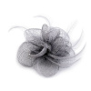 Stoklasa Fascinátor / brož květ Ø10 cm - 3 šedá nejsvětlejší