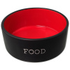 DOG FANTASY keramická miska čierno-červená FOOD 16 x 6,5 cm 850 ml
