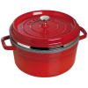 Liatinový hrniec COCOTTE 26 cm, s naparovacia vložka, červený, Staub