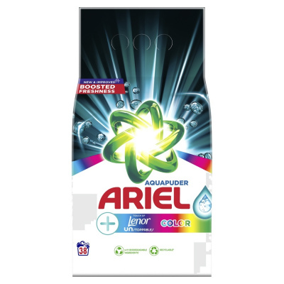 Procter & Gamble ARIEL Aqua Puder Color Touch od Lenor Unstoppables prací prášok 38 praní 2470g