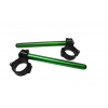 ACCOSSATO Aluminium-forged clip-ons ACCOSSATO with metal clamp composed of 2 half-rings 10 degrees inclination, green