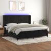 vidaXL Posteľ boxsping s matracom a LED čierna 200x200 cm zamat - Čierna - 19984-161542