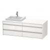 Duravit Ketho - Umývadlová skrinka 50x140x55 cm, ľavá, 4 zásuvky, lesklá biela KT6757L2222