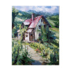 Horský domček - Akad. mal. Igor Navrotskyi,originálny, ručne maľovaný obraz L (do veľkosti 95x95cm) Viac farieb