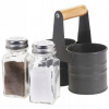 Excellent Houseware Sklenené koreničky so stojanom a drevenou rukoväťou – 2 ks