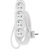 Emos P0412, predlžovací kábel 2m, 4 zásuvky, PVC, biely P0412
