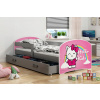BMS Group LUKI Jednolôžková detská posteľ 160 x 80cm grafit Hello Kitty