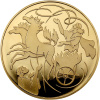 Zlatá minca Elijáš a Vzdušný vír 10 NIS Izrael Biblické umenie 2011 Proof