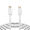 Belkin kábel Boost Charge Braided USB-C to Lightning 1m - White CAA004bt1MWH