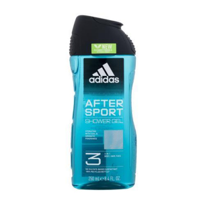 Adidas After Sport Shower Gel 3-In-1 New Cleaner Formula osviežujúci sprchovací gél 250 ml pre mužov