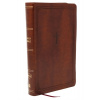 NKJV Giant Print End-of-Verse Reference Bible, Brown Leathersoft, Red Letter, Comfort Print