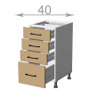 Casarredo CRAFT skrinka so zásuvkami 40, LD31S4082, dub Sonoma/grafit