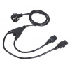 C-TECH kabel síťový 220/230V napájecí, 1,8m, rozdvojka Y, VDE