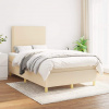 vidaXL Boxspring posteľ s matracom krémový 120x200 cm látka