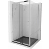 Mexen Apia sprchová kabína, posuvné dvere 100 x 100 cm, transparentnéné, chrómová + závesný bidet Flat, čierna