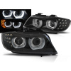 BMW E90 / E91 09-11 - predné čierna svetlá s ANGEL EYES 3D s LED blikačom pre xenon AFS