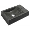 Sapho BLOK kamenné umývadlo 40x10x22 cm, otvor vpravo, čierny Antracit SPH 2401-28