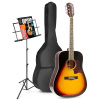 Max SoloJam Westernová akustická gitara so stojanom na noty – Farba Sunburst