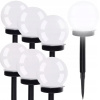 Solárna guľa LED záhradná lampa zapichovacia, solárne záhradné lampy 6ks