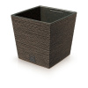 PROSPERPLAST Kvetináč FURU SQUARE LOW ECO WOOD 29,5cm kávový