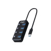 USB rozbočovač GETI GUH4AS 4x USB-A 3.0 se spínači
